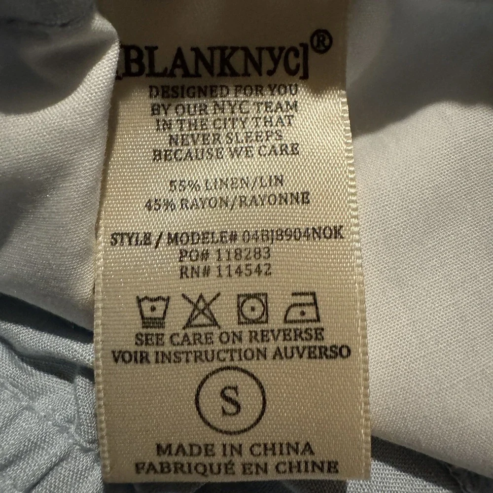 Blank NYC Linen Blend Drawstring Pull‎ On Shorts Pockets  Small Clear Sky Blue - Picture 5 of 8